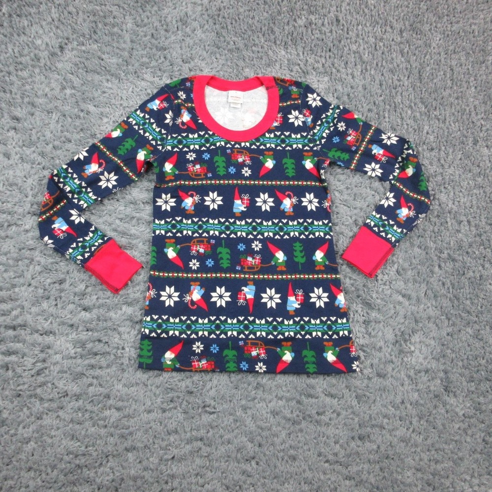 Hanna Andersson Shirt Womens Small Christmas Gnome Long Sleeve Organic Cotton